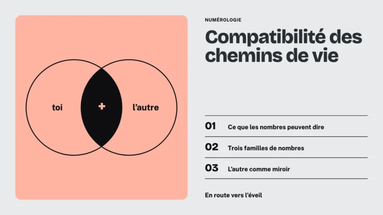 Deux cercles qui se croisent, toi et l'autre : la compatibilité des chemins de vie en numérologie