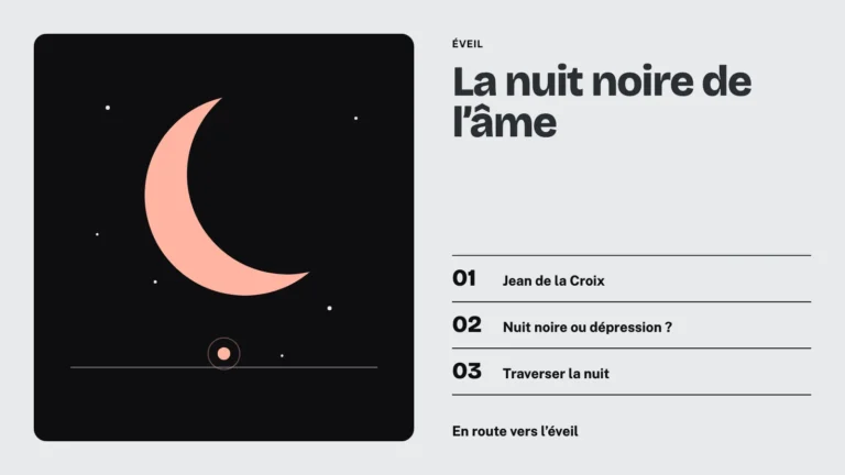 Un croissant de lune corail dans la nuit, et une petite veilleuse posée sur l'horizon
