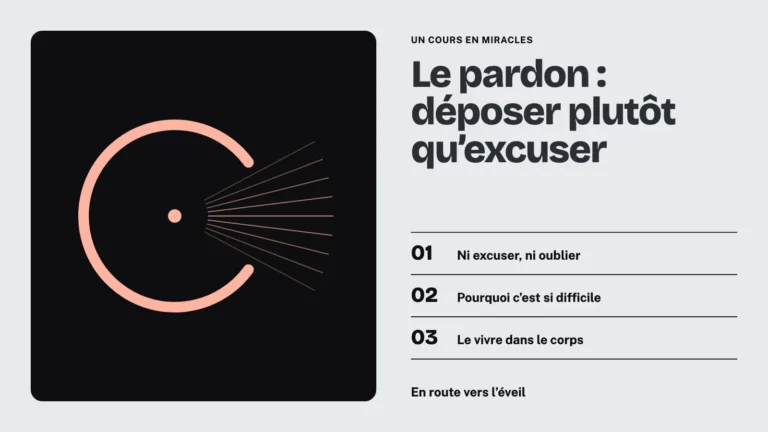 Un anneau qui s'ouvre et laisse partir : le pardon selon Un cours en miracles, déposer plutôt qu'excuser